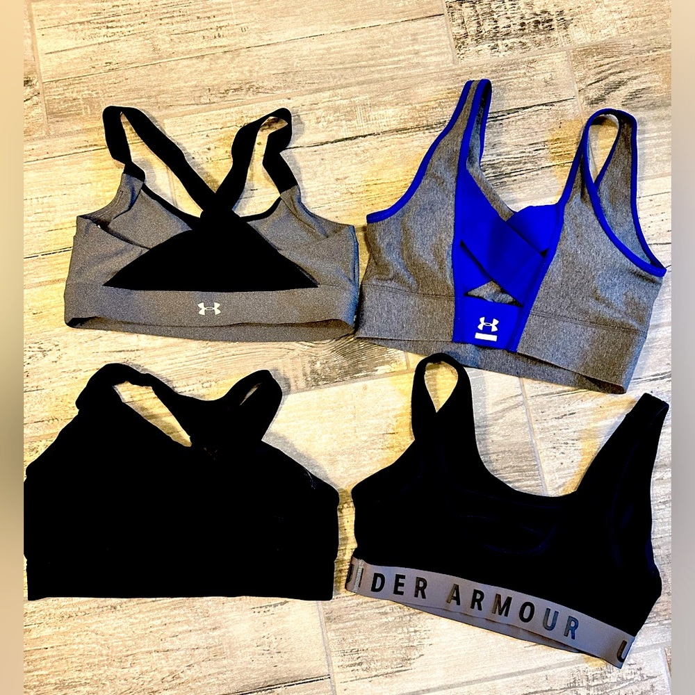 Under Armour Sports Bras-Medium $16 for all four.